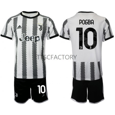 Billiga Fotbollströjor Juventus Pogba 10 Barn Hemma tröja 2022/23 Kortärmad